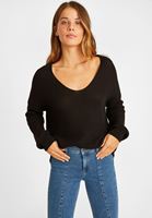 Bayan Siyah V Yaka Triko Kazak