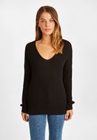 Bayan Siyah V Yaka Triko Kazak