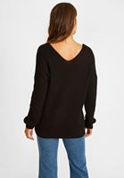 Bayan Siyah V Yaka Triko Kazak