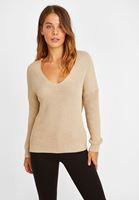 Bayan Krem V Yaka Triko Kazak