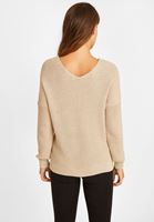 Bayan Krem V Yaka Triko Kazak