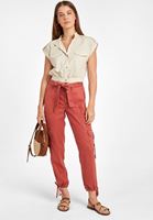 Bayan Krem Cep Detaylı Kısa Gömlek