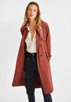 Bayan Kiremit Kemer Detaylı Trençkot