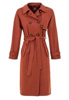 Bayan Kiremit Kemer Detaylı Trençkot