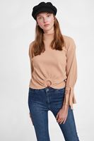 Bayan Kahverengi Halka Detaylı Triko Kazak