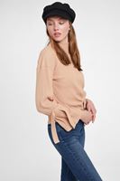 Bayan Kahverengi Halka Detaylı Triko Kazak