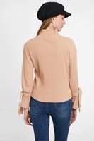 Bayan Kahverengi Halka Detaylı Triko Kazak