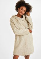 Bayan Gri Kapüşon Detaylı Kaban