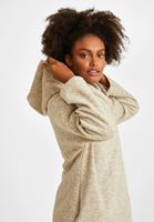 Bayan Gri Kapüşon Detaylı Kaban