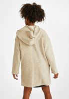 Bayan Gri Kapüşon Detaylı Kaban