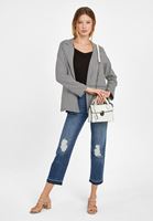 Bayan Siyah V Yaka Dantel Detaylı Triko