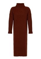 Bayan Kiremit Balıkçı Yaka Uzun Elbise