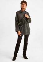 Bayan Gri Uzun Triko Kazak