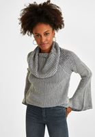 Bayan Mavi Degaje Yaka Triko Kazak