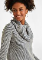 Bayan Mavi Degaje Yaka Triko Kazak