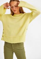 Bayan Sarı Bisiklet Yaka Triko Kazak