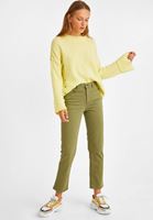 Bayan Sarı Bisiklet Yaka Triko Kazak