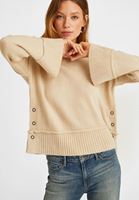 Bayan Krem Bisiklet Yaka Triko Kazak