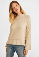 Bayan Krem Bisiklet Yaka Triko Kazak