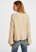 Bayan Krem Bisiklet Yaka Triko Kazak