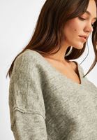 Bayan Gri Dokulu Sırt Detaylı Kazak