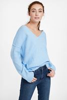 Bayan Mavi Dokulu Sırt Detaylı Kazak