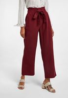 Bayan Bordo Beli Lastikli Culotte Pantolon