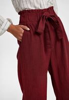 Bayan Bordo Beli Lastikli Culotte Pantolon