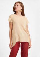 Bayan Krem Oversize Dokuma Bluz