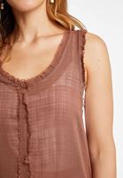 Bayan Kahverengi Pamuklu Uzun Bluz