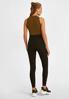 Bayan Siyah Yüksek Bel Sloganlı Tayt