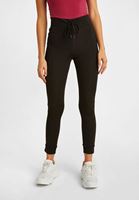 Bayan Siyah Bağlama ve Tül Detaylı Tayt