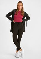 Bayan Siyah Bağlama ve Tül Detaylı Tayt