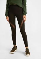 Bayan Siyah Orta Bel Kesik Detaylı Tayt