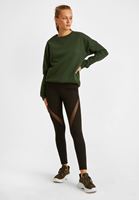 Bayan Siyah Orta Bel Kesik Detaylı Tayt