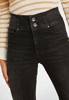 Bayan Siyah Yüksek Bel Crop Straight Jean