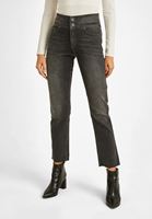 Bayan Gri Yüksek Bel Crop Straight Jean