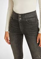 Bayan Gri Yüksek Bel Crop Straight Jean