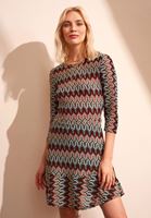 Bayan Çok Renkli Desenli Kısa Elbise