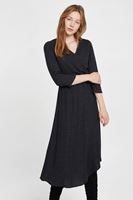 Bayan Siyah Önü Kruvaze Uzun Elbise