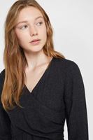 Bayan Siyah Önü Kruvaze Uzun Elbise