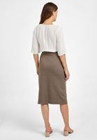 Bayan Çok Renkli Ekose Desenli Midi Boy Etek