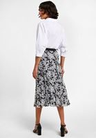 Bayan Çok Renkli Beli Lastikli Midi Boy Etek