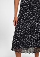 Bayan Beyaz Puantiye Beli Lastikli Midi Boy Etek