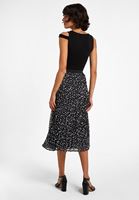 Bayan Beyaz Puantiye Beli Lastikli Midi Boy Etek