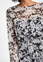 Bayan Çok Renkli Çiçek Desenli Mini Elbise