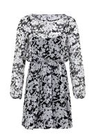 Bayan Çok Renkli Çiçek Desenli Mini Elbise