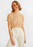 Bayan Krem Bot Yaka Kolsuz Top