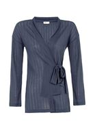 Bayan Gri Beli Bağlamalı Hırka