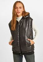 Bayan Siyah Kapüşonlu Şişme Yelek